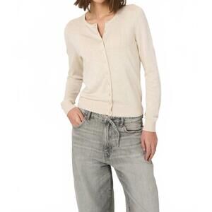NEW REPEAT CASHMERE fine knit cardigan in ivory